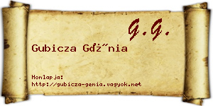 Gubicza Génia névjegykártya